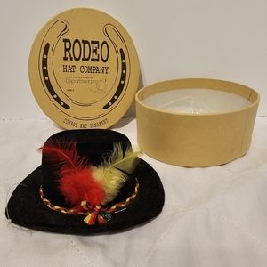 Dept. 56 "rodeo Hat Company" Black W/red/yellow Feathers, Original